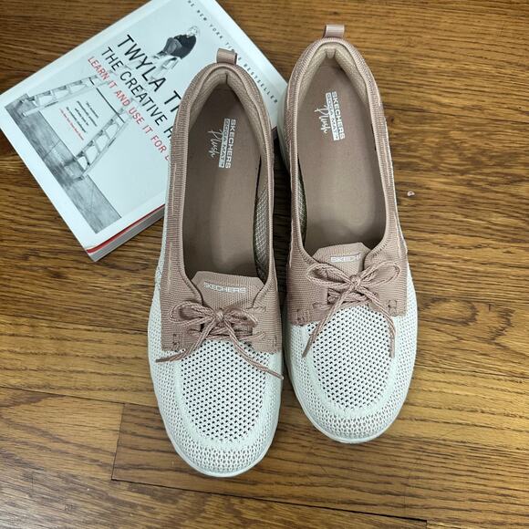 Skechers On-The-Go-Ideal Seas The Day Taupe Natural Boat Shoes - Picture 2 of 8